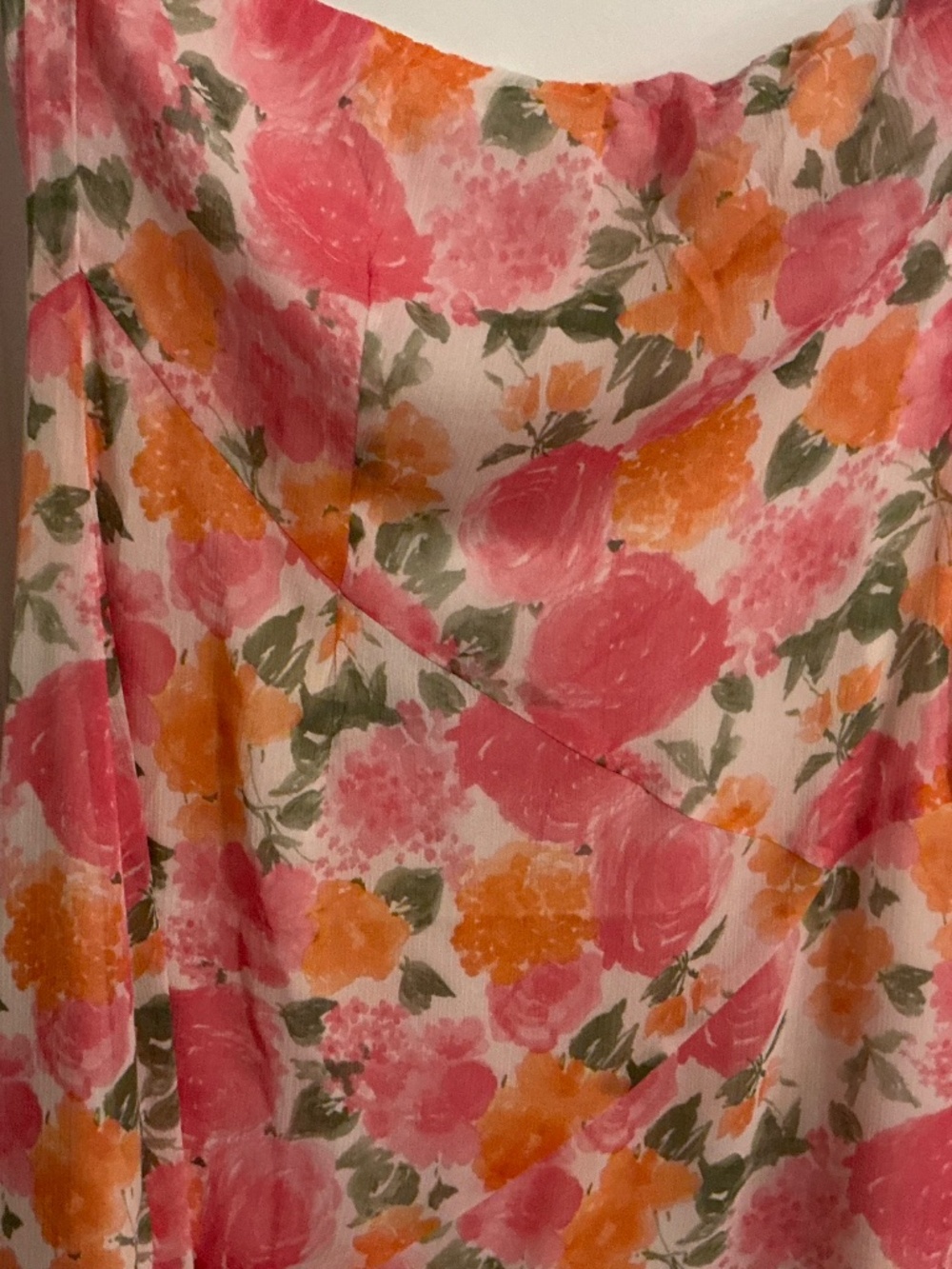 12th Tribe Strapless Floral Maxi Dress in Pink and Orange - Picture 8 of 10